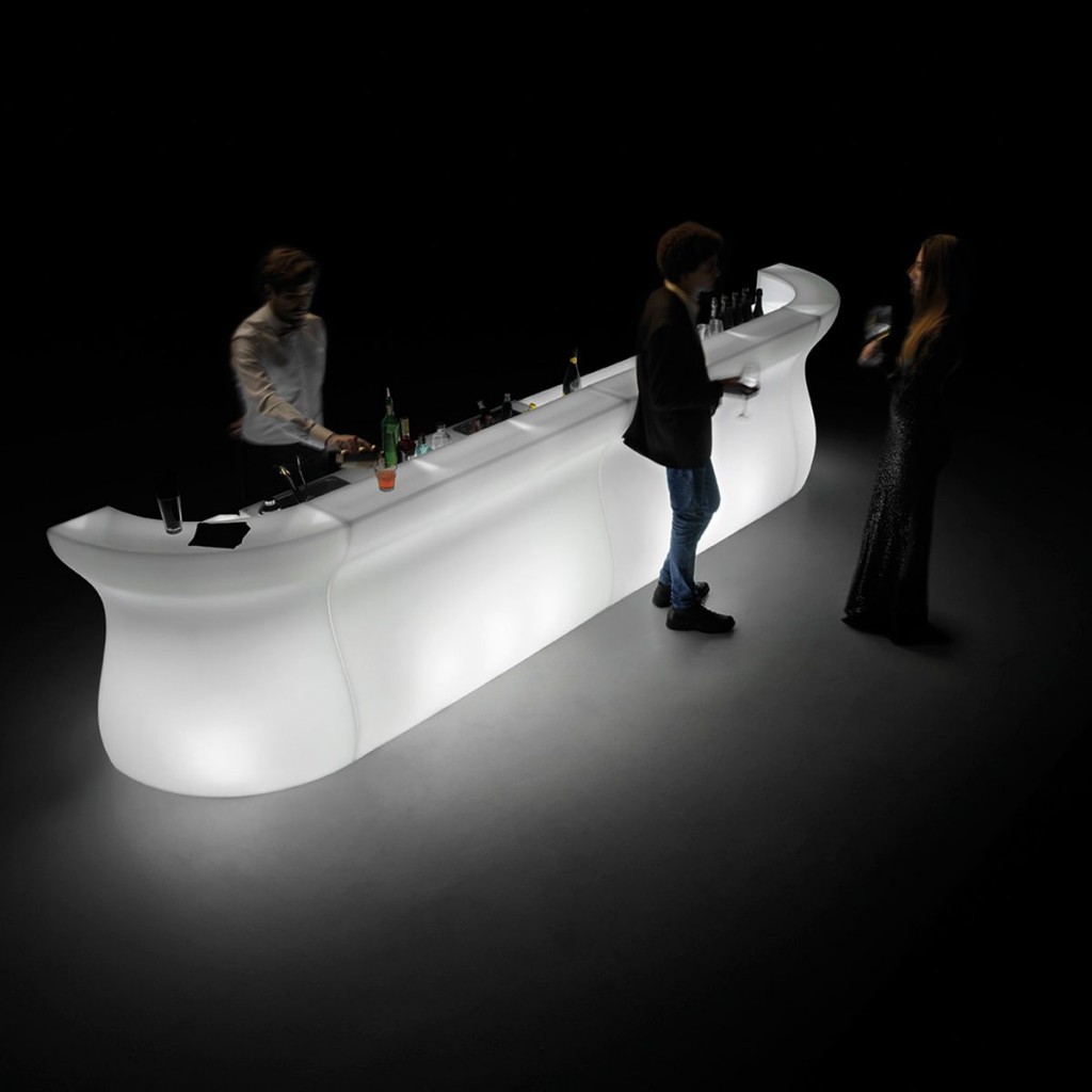 Modul receptie cu iluminare din polietilena Bartolomeo Corner Light - Nuovo Design